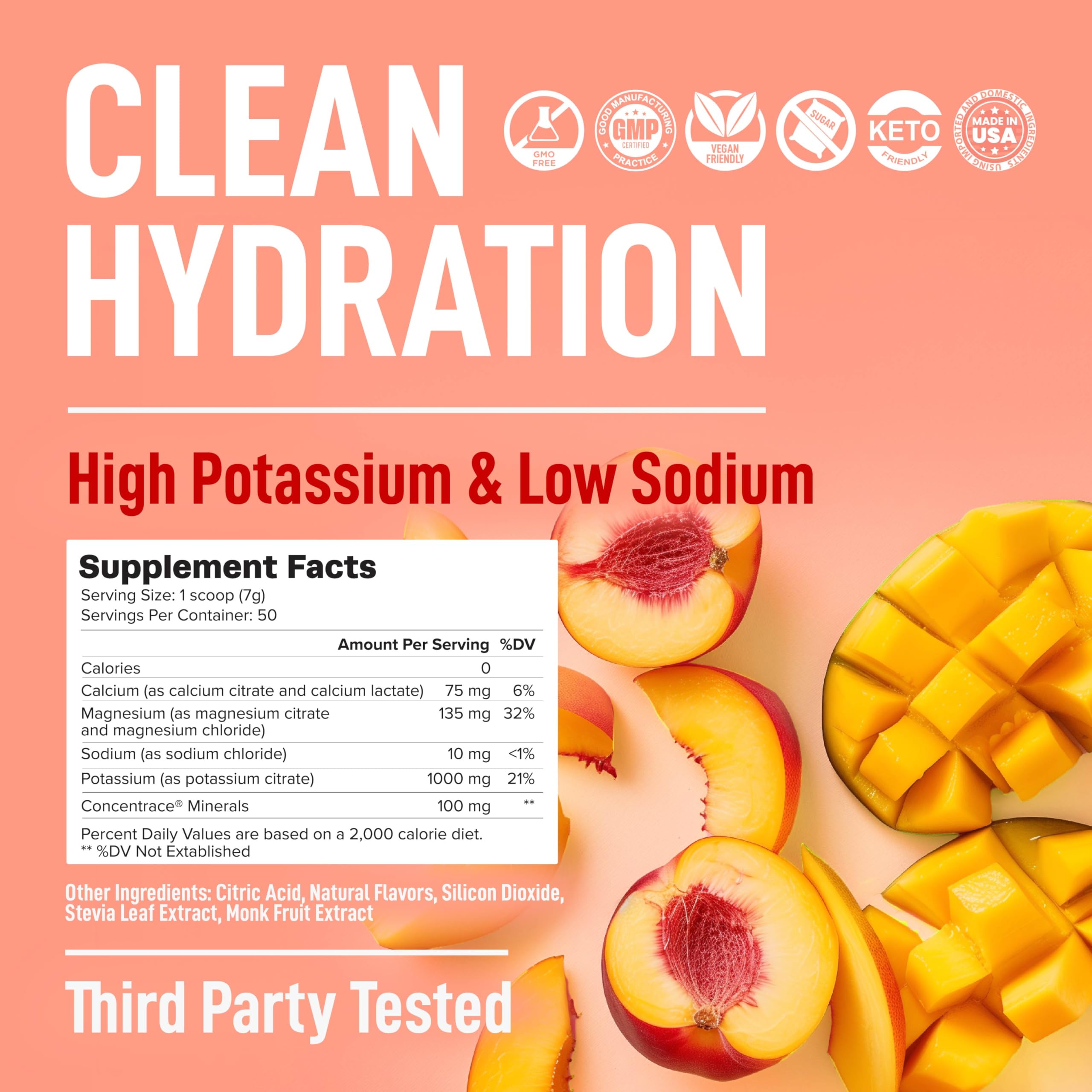 Keppi Peach Mango electrolytes dissolving in water for a refreshing drink
