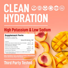 Keppi Peach Mango electrolytes dissolving in water for a refreshing drink