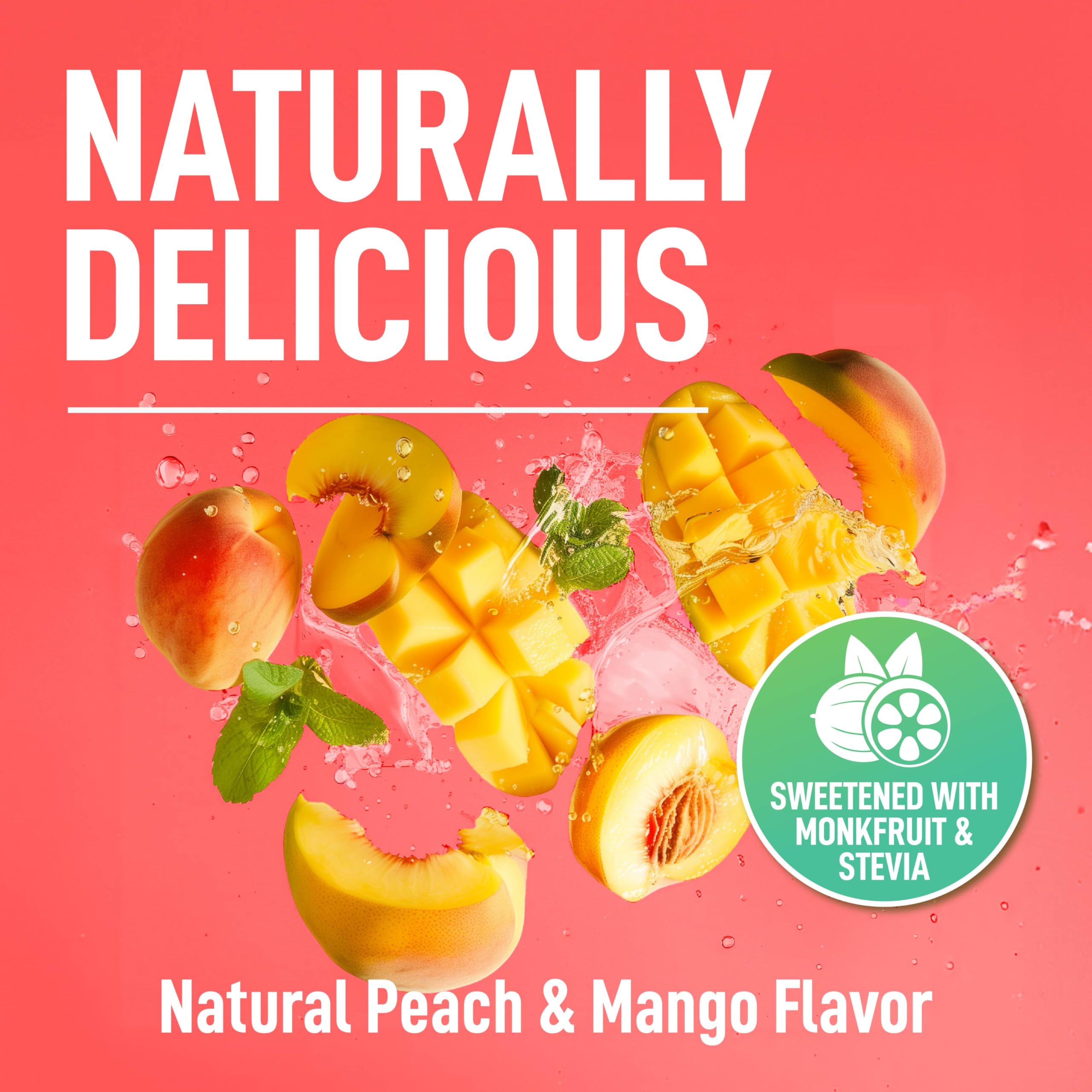 Keppi Electrolytes Peach Mango with scoop ready for quick mixing