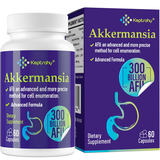 Keptrohy 300B AFU bottle showing Akkermansia probiotic for gut balance