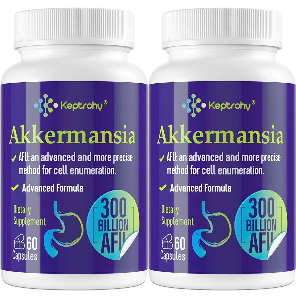 Keptrohy brand logo on label highlighting trusted Akkermansia probiotic.