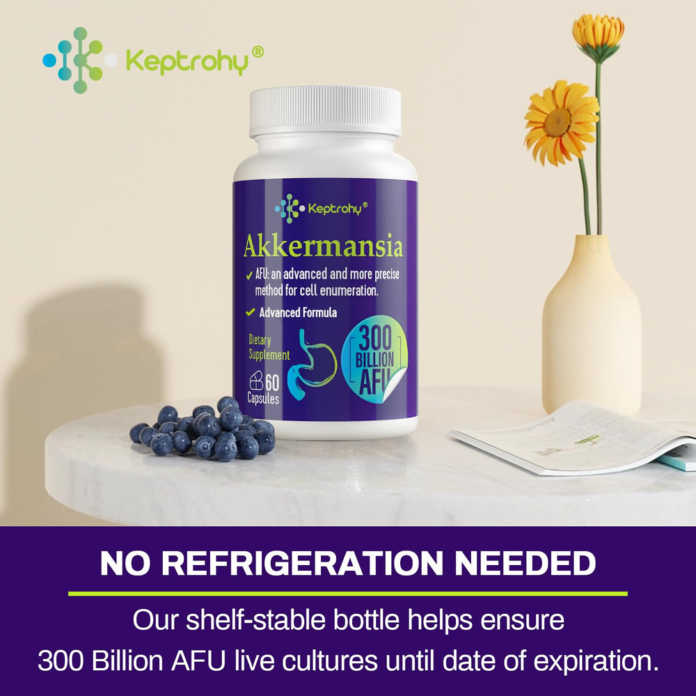 Keptrohy vegan probiotic icon indicates plant based capsule formulation.