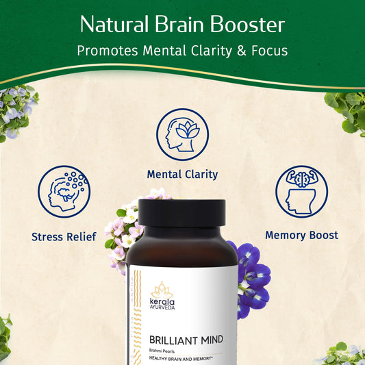 Brahmi Pearls capsules closeup showing easy-to-swallow vegetarian capsules for daily use