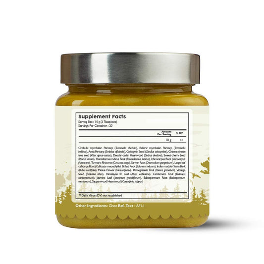 Kerala Ayurveda Kalyanaka Ghritham pour illustrates easy daily dosage for calm focus