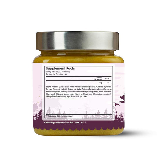 Narasimha Rasayanam bottle with spoon illustrating daily serving