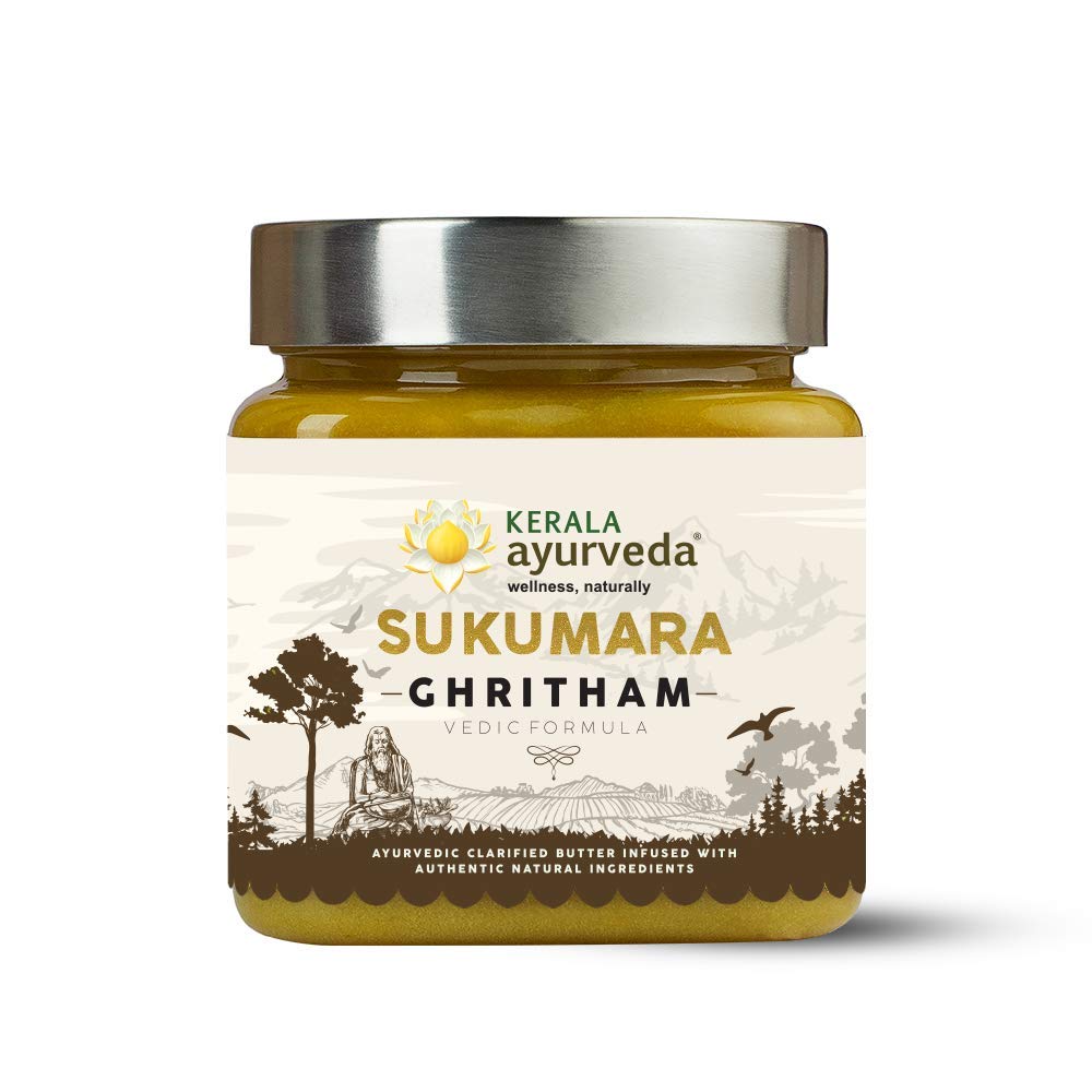 Kerala Ayurveda Sukumara Ghritham bottle ready for daily use and balance.