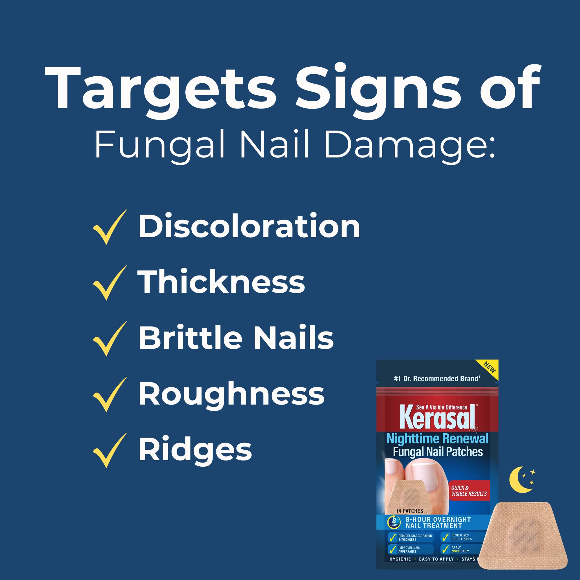 Patch being applied before bed for overnight nail care