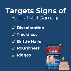 Patch being applied before bed for overnight nail care