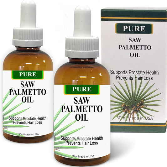 KERATIN RESEARCH Pure Saw Palmetto Oil bottle front showing natural, additive-free formula