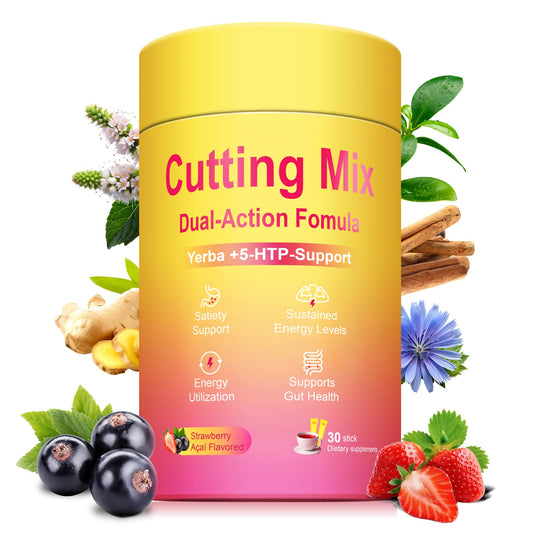 Kereeao Cutting Drink Mix box with Strawberry Acai sticks for quick energy and satiety support.