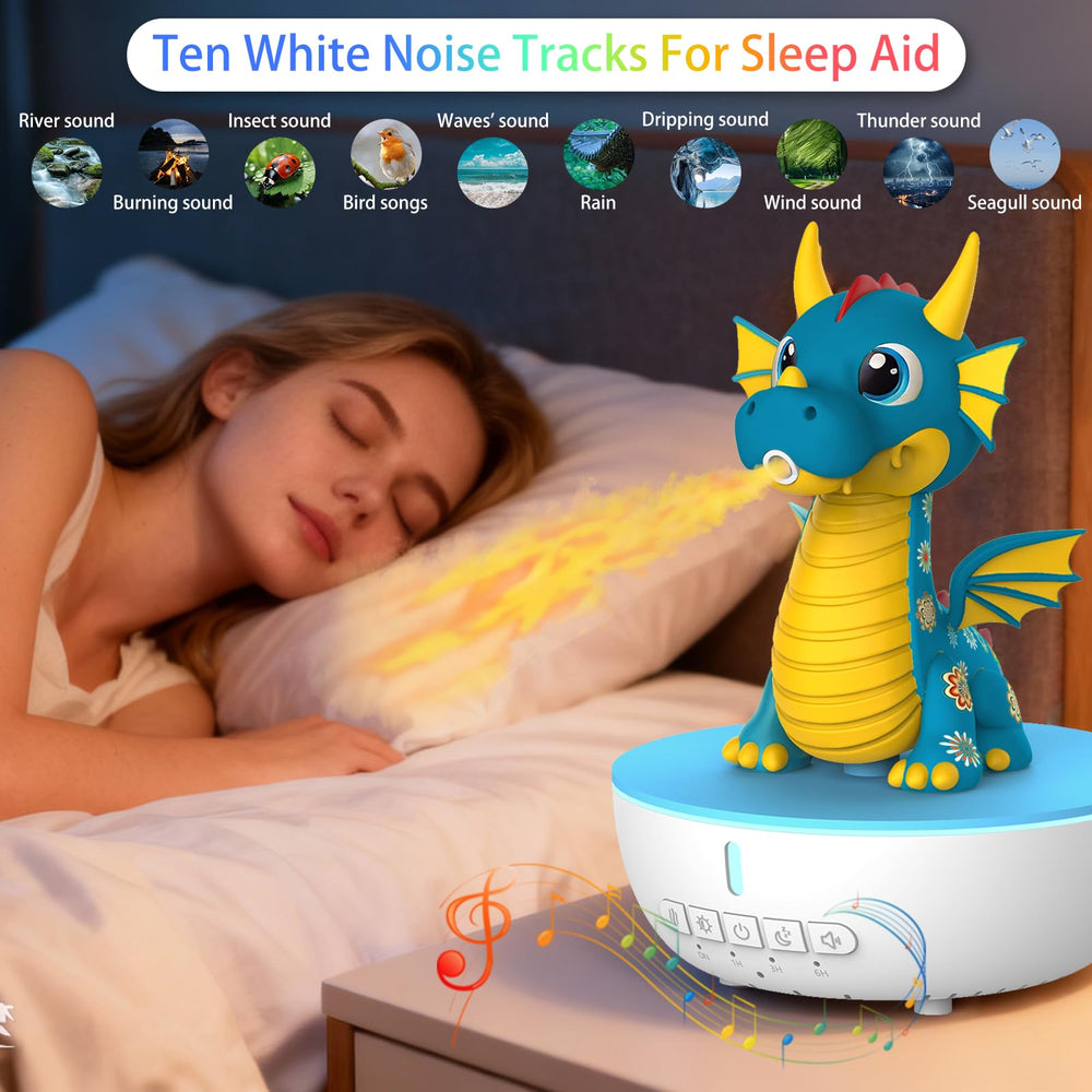 KERHAND dragon diffuser shows 8-color LED mood lighting for cozy nights.