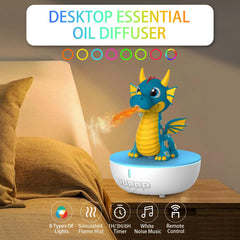 KERHAND dragon diffuser with open lid showing water reservoir for easy fragrance setup.