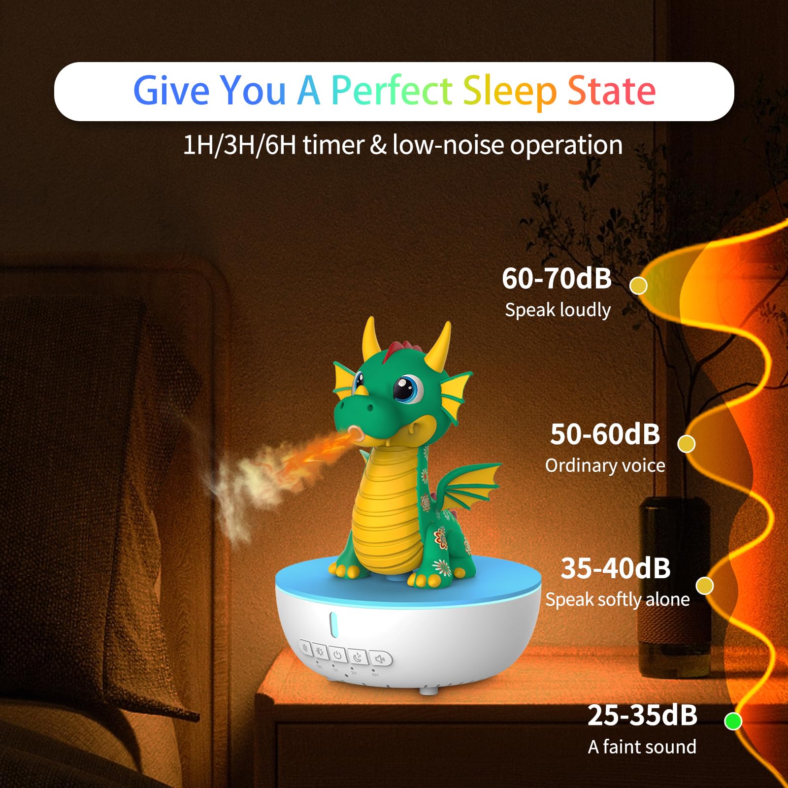 KERHAND Remote-Control Diffuser lets you adjust settings from bed