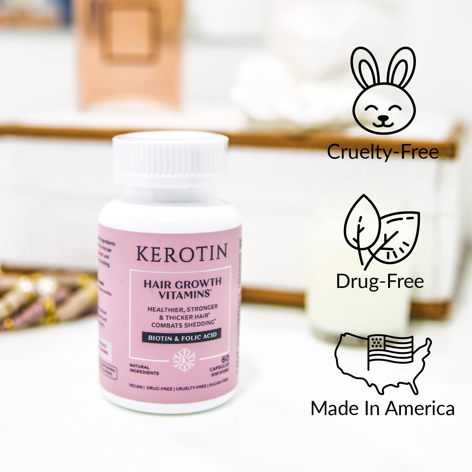 Kerotin Hair Growth Vitamins saw palmetto feature addressing hormone-related hair concerns