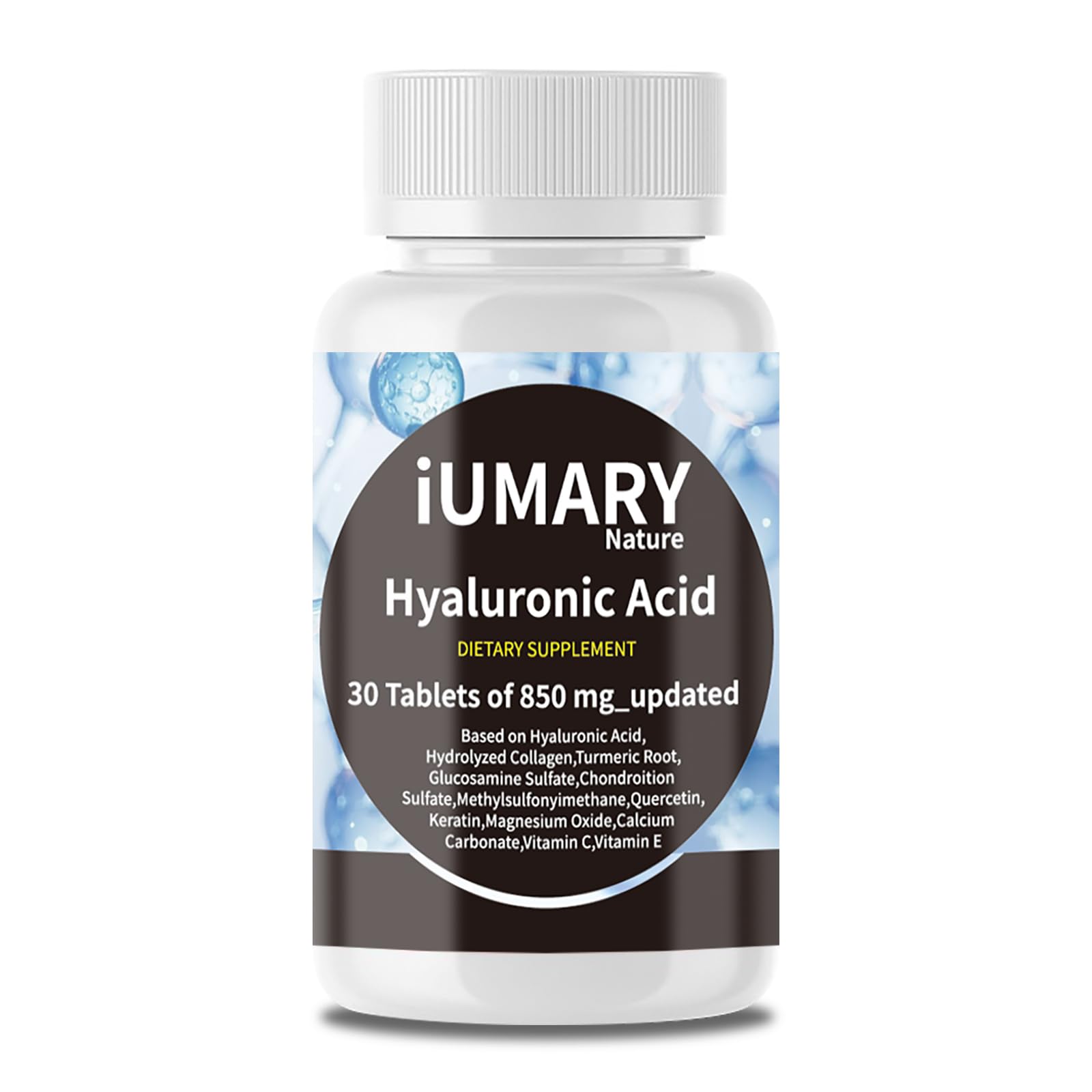 Keszciy Hyaluronic Acid 850mg bottle for joint support and easy swallowing.