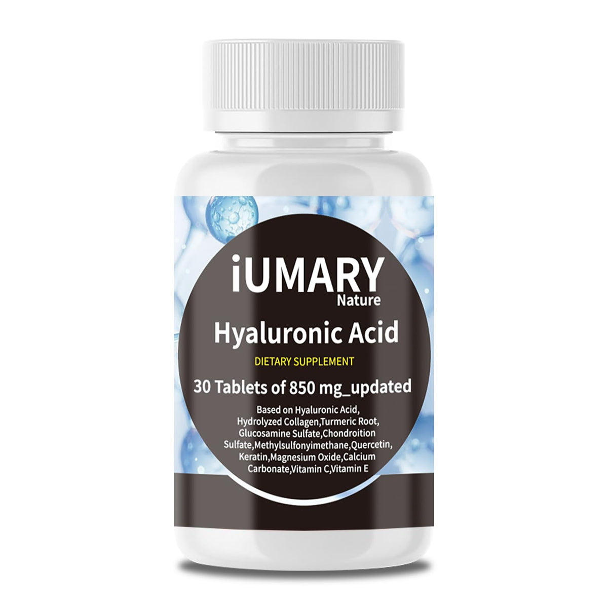 Keszciy Hyaluronic Acid 850mg bottle for joint support and easy swallowing.