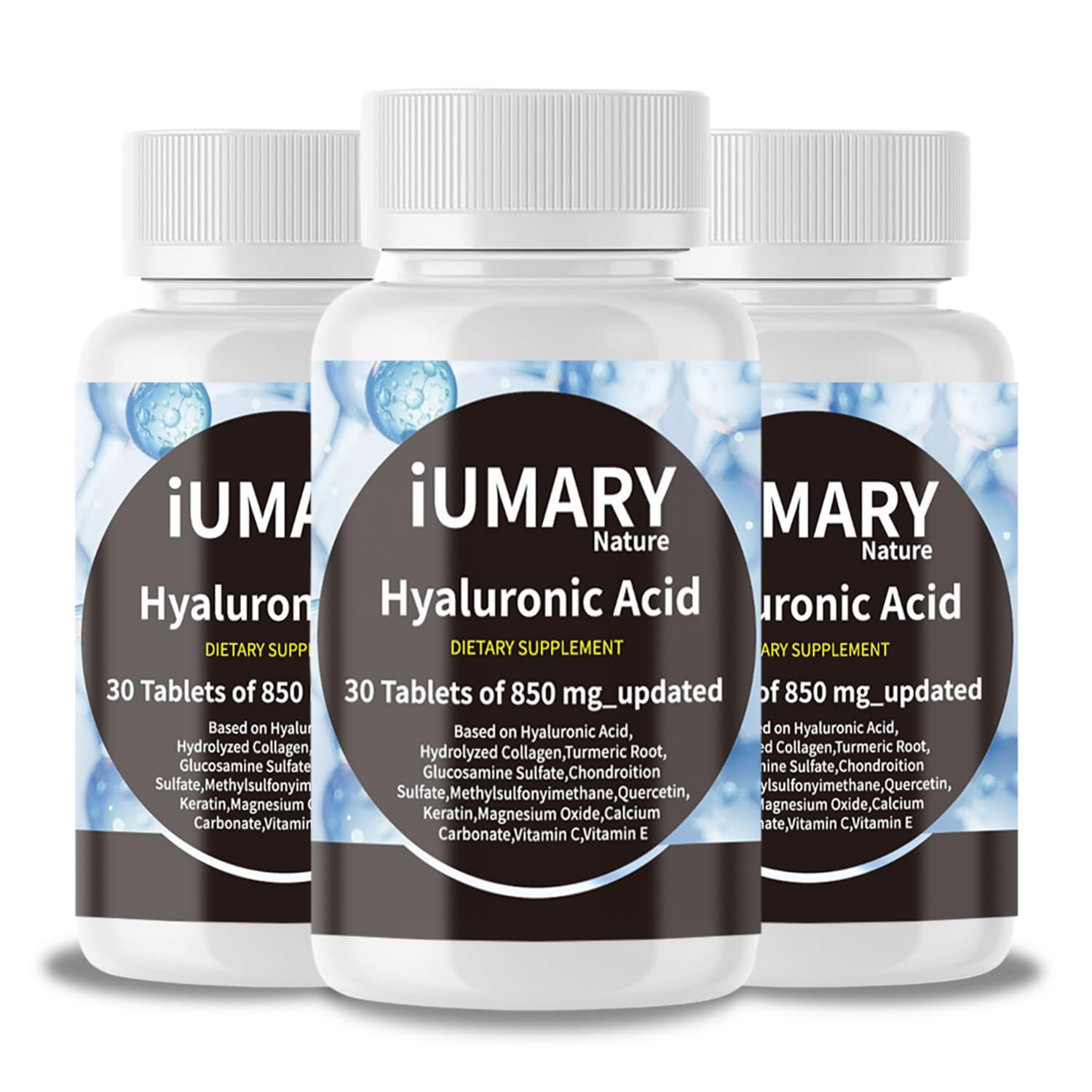 Keszciy Hyaluronic Acid capsules on front label highlighting joint support benefits