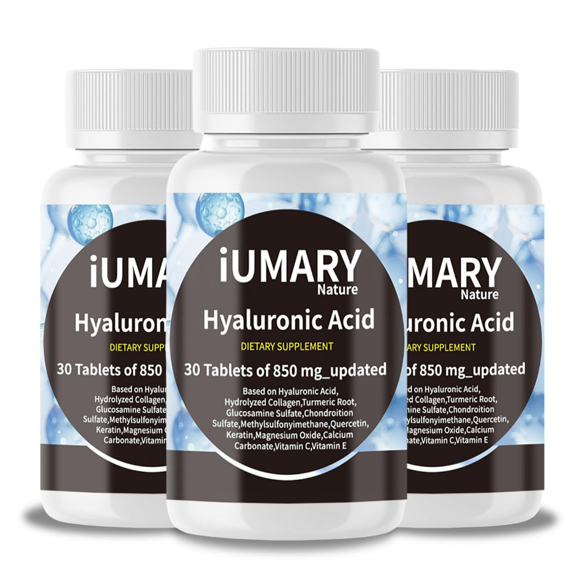 Keszciy Hyaluronic Acid capsules on front label highlighting joint support benefits