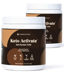 Keto Activate dark chocolate truffle drink bottle showing keto energy boost concept