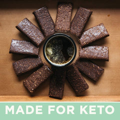 Keto Bars Dark Chocolate Coconut Almond bar, gluten-free indulgence.