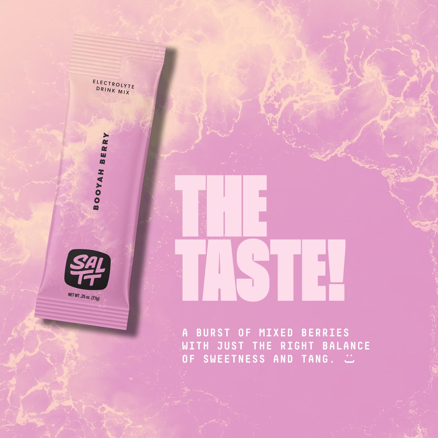 Keto Chow SALTT Booyah Berry close-up captures berry aroma and fizz