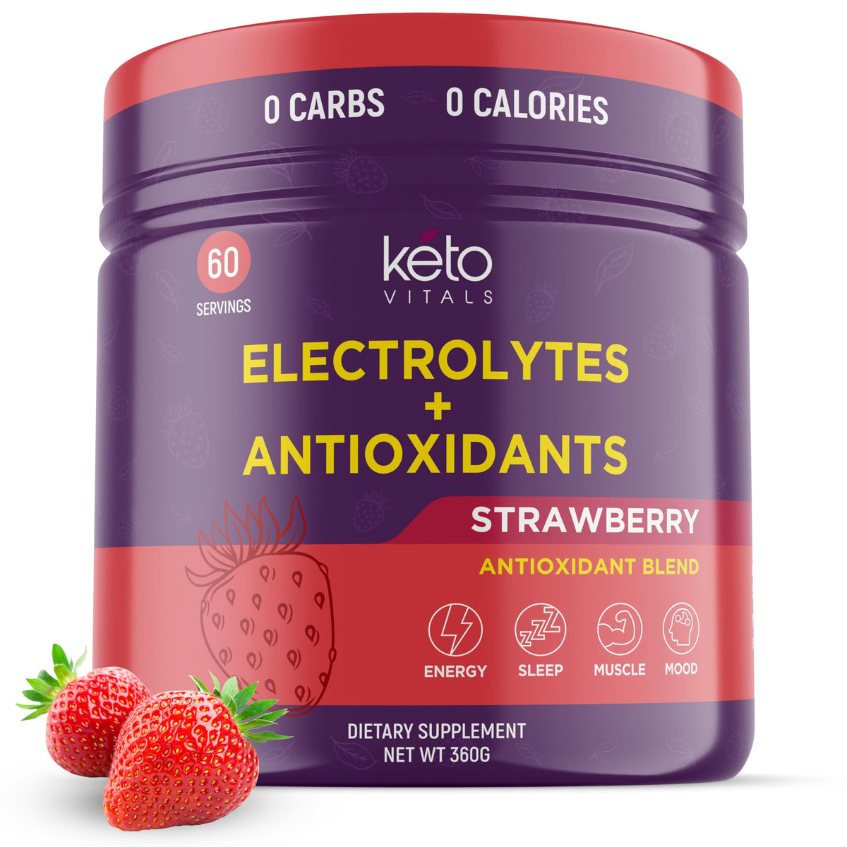Keto Vitals antioxidant electrolytes powder tub supports hydration and daily balance