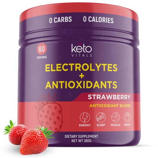 Keto Vitals antioxidant electrolytes powder tub supports hydration and daily balance