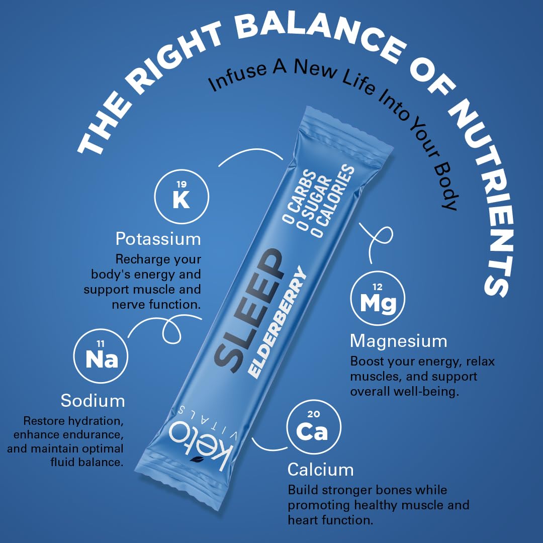 Keto Vitals electrolyte powder elderberry in a glass