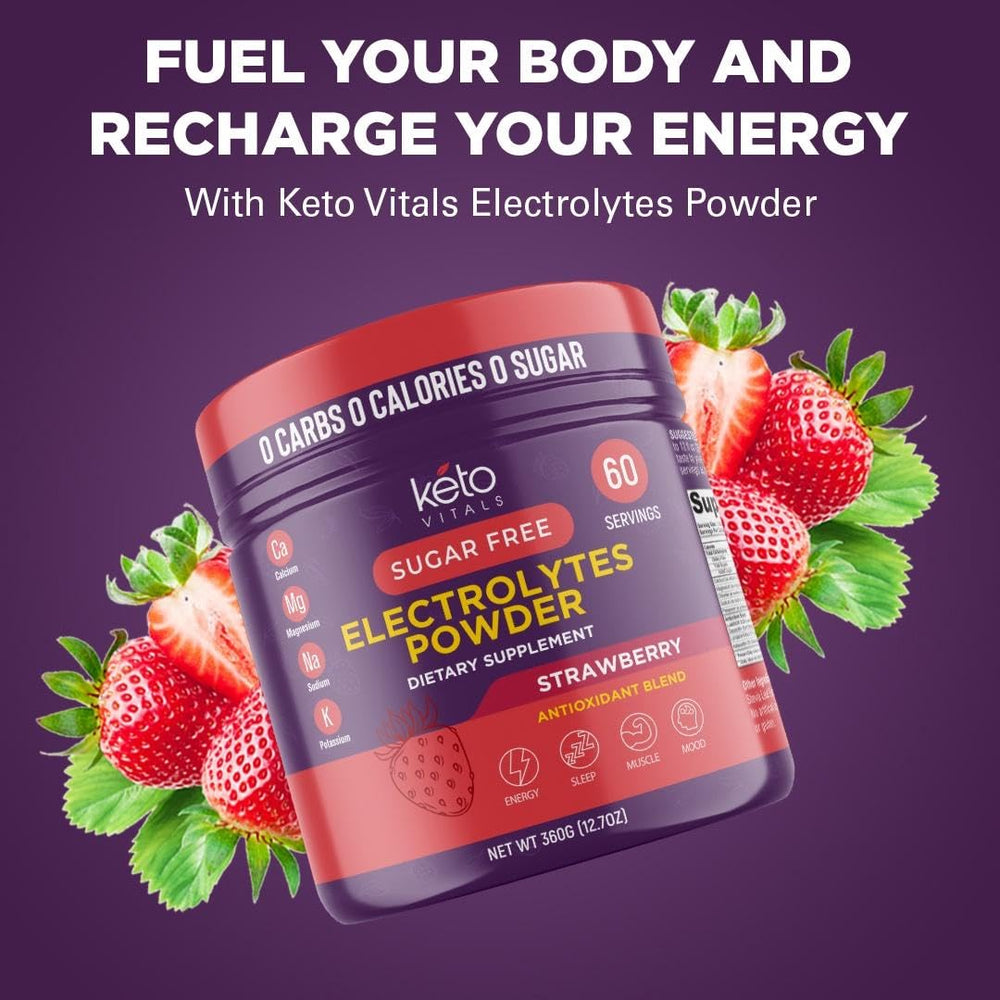 Keto Vitals fruit-flavor electrolyte powder offers tasty hydration on the go