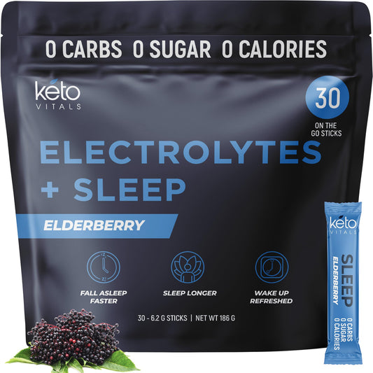 Keto Vitals Sleep Drink packet pours to hydrate before bed