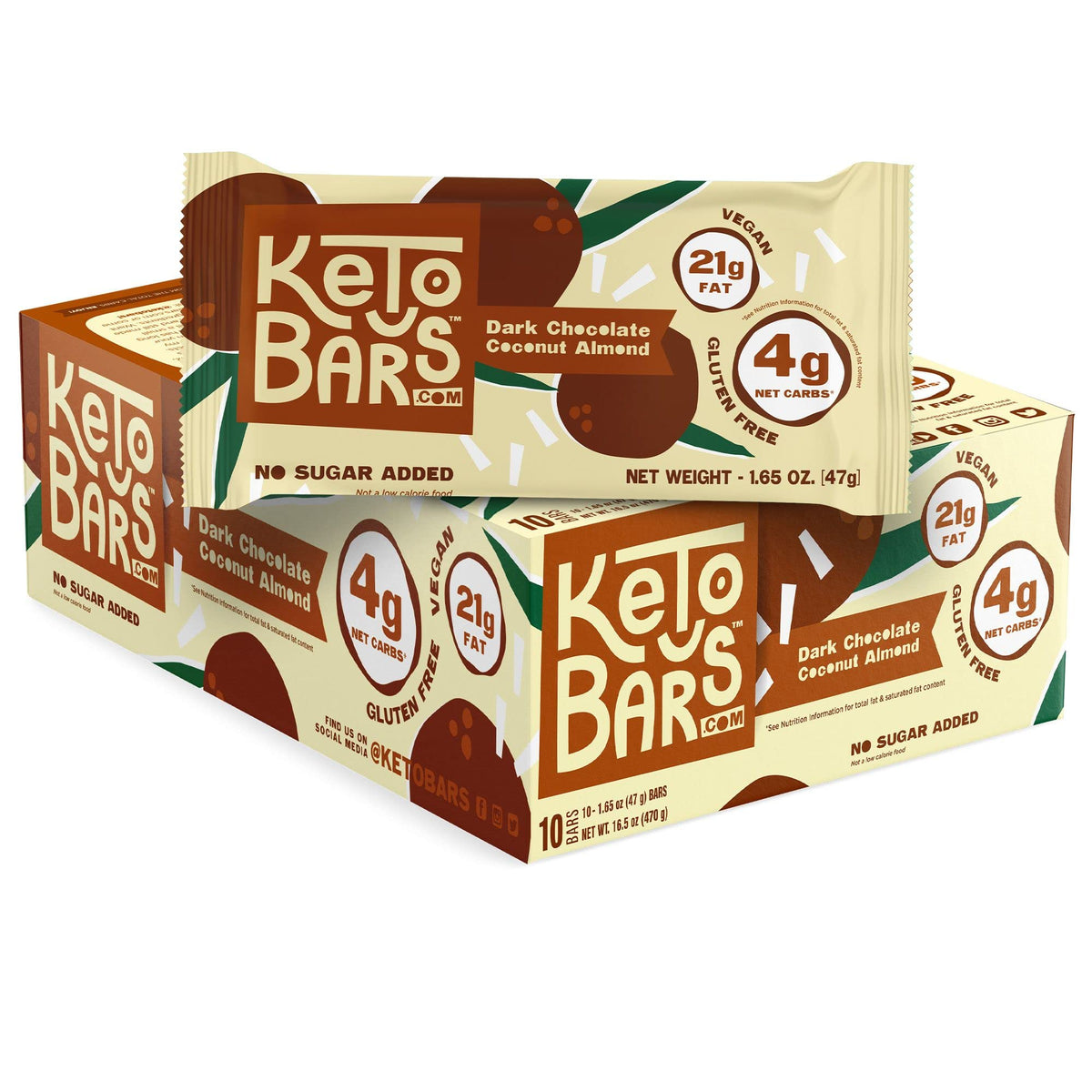 Keto Bars original 10-pack box for convenient on-the-go keto snacking.
