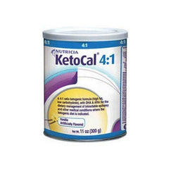 KetoCal 4:1 vanilla front of can view showcases convenient 300 g packaging for medical use