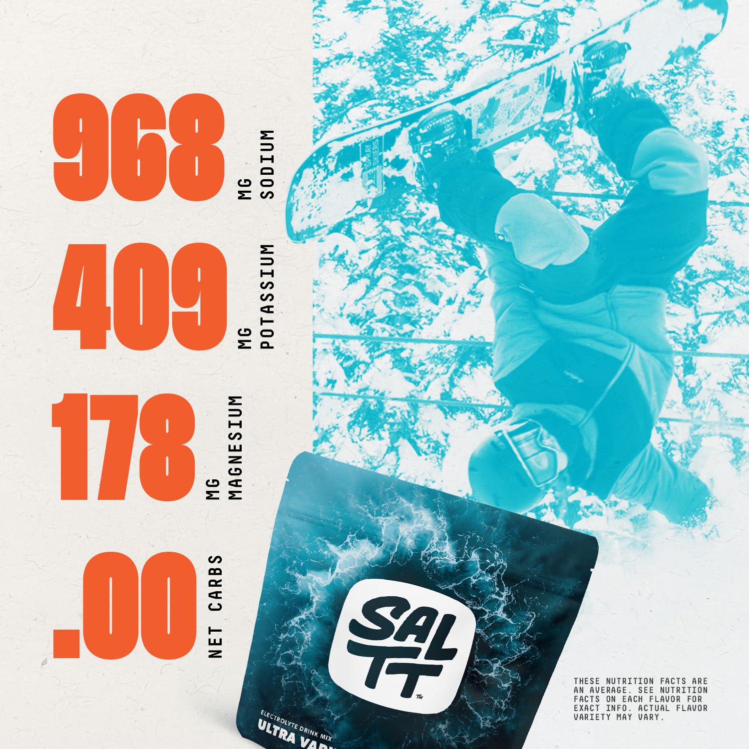 Keto Chow SALTT 30-packet packaging shown for convenient travel hydration.