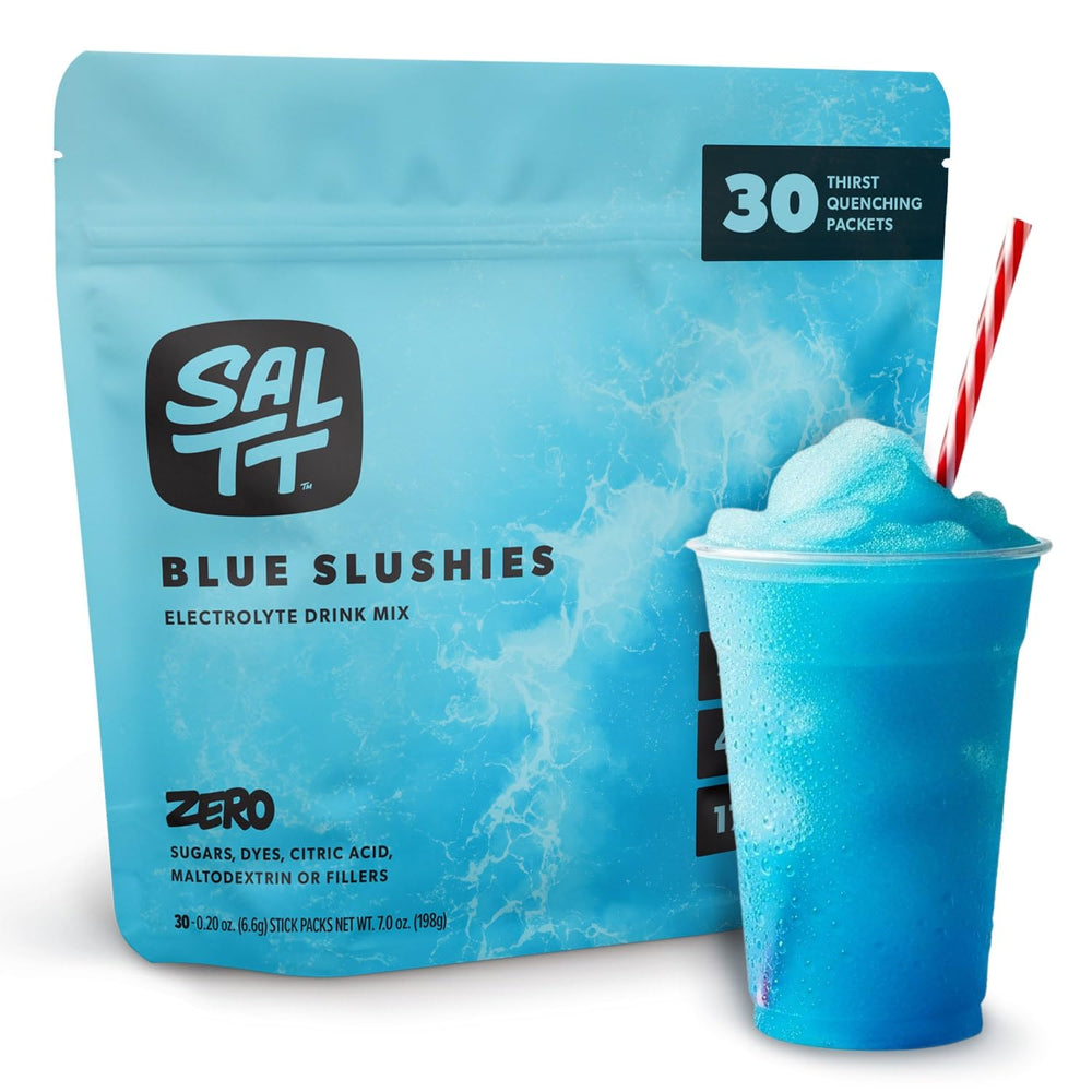 Keto Chow SALTT Blue Slushies packets front for on-the-go hydration