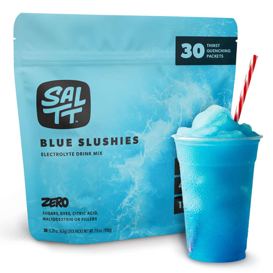 Keto Chow SALTT Blue Slushies packets front for on-the-go hydration