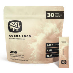 Keto Chow SALTT Cocoa Loco bottle pour showing easy on-the-go hydration