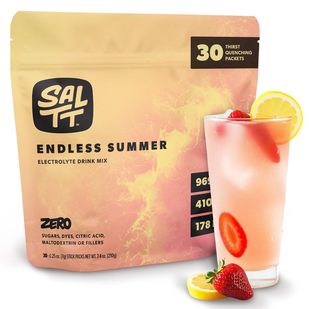 Keto Chow SALTT Endless Summer bottle pour for on-the-go hydration and electrolyte balance
