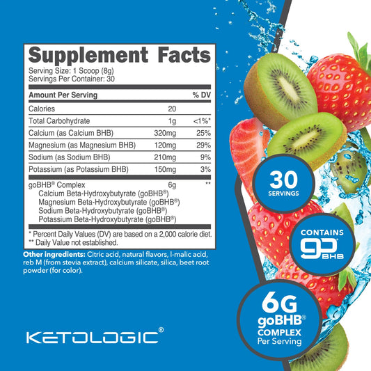Ketologic Keto BHB powder with scoop for steady energy during workouts