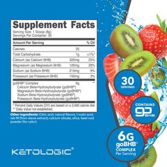 Ketologic Keto BHB powder with scoop for steady energy during workouts