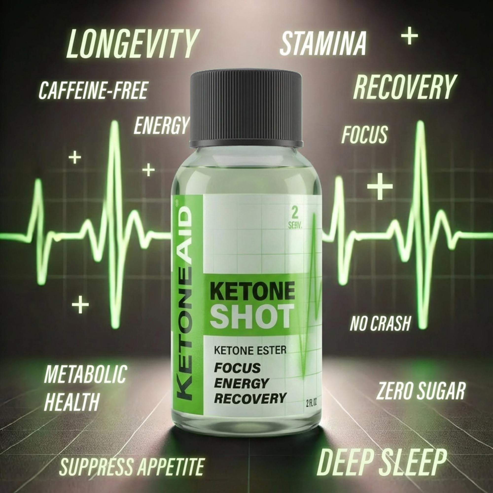 KetoneAid Ketone Shot label close-up showing ingredients and potency