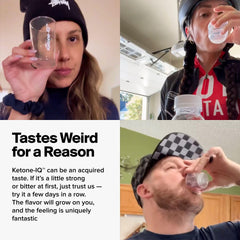 Ketone-IQ glass with ketones ready to sip for focused performance.