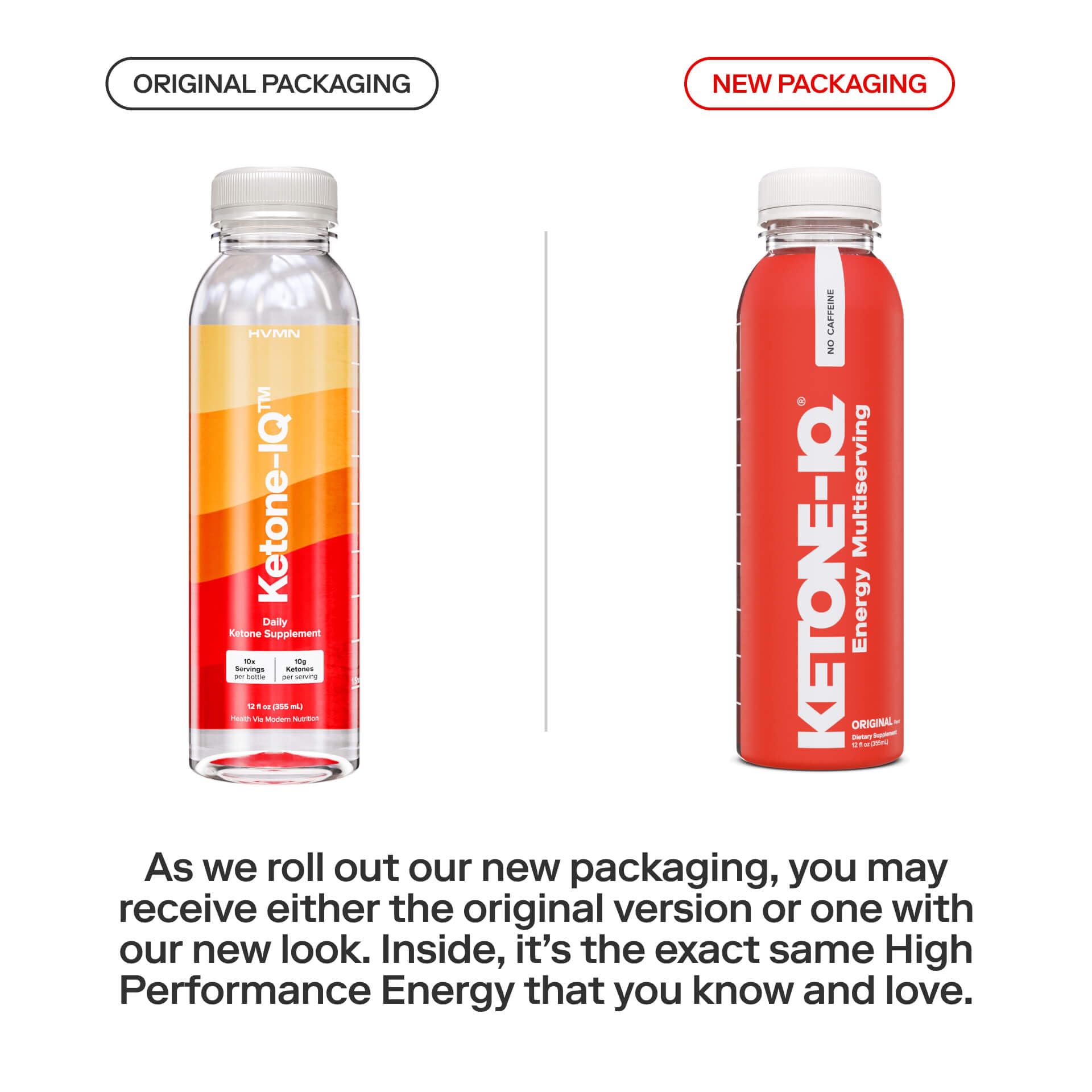 Ketone-IQ No Caffeine label readability close-up