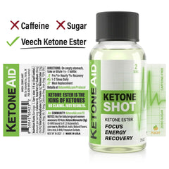 KetoneAid Ketone Shot bottle top showing seal and brand for freshness.