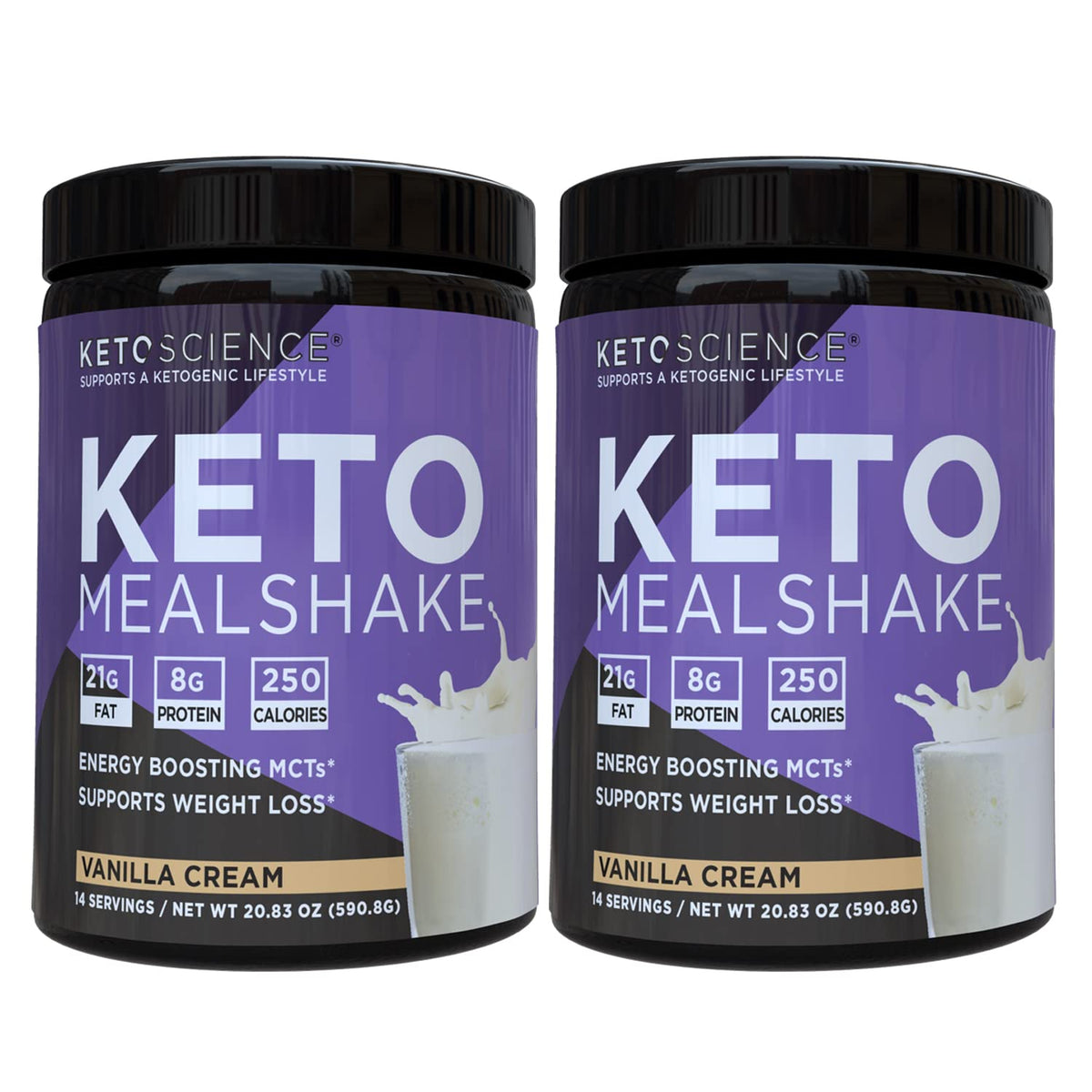 Keto Science Ketogenic Meal Shake vanilla tub for a convenient keto meal replacement