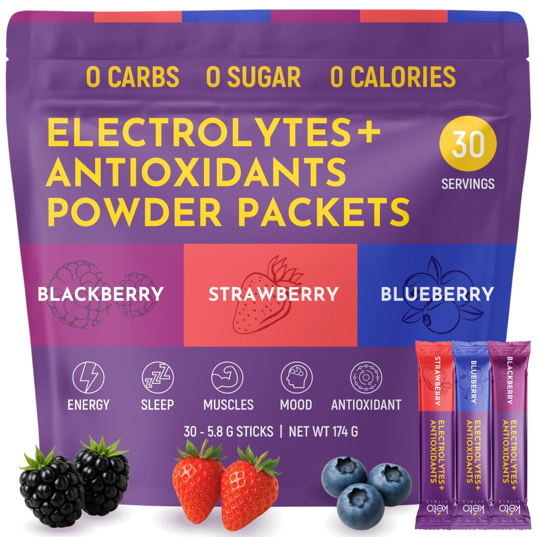 Ketovitals Berry Electrolytes Packets on the go hydrate efficiently.