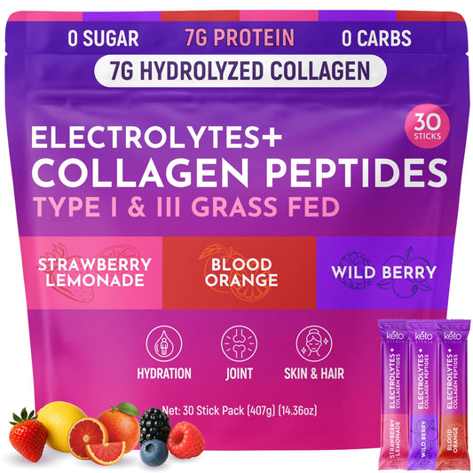 Keto Vitals collagen travel pack front view for on-the-go hydration