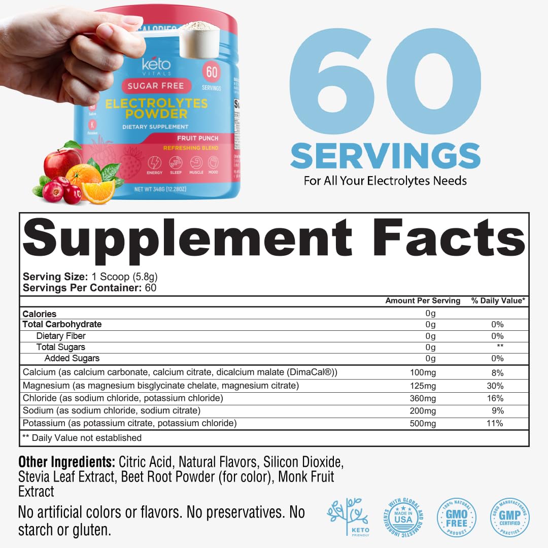 Keto Vitals Electrolytes powder glass being poured highlights easy hydration.