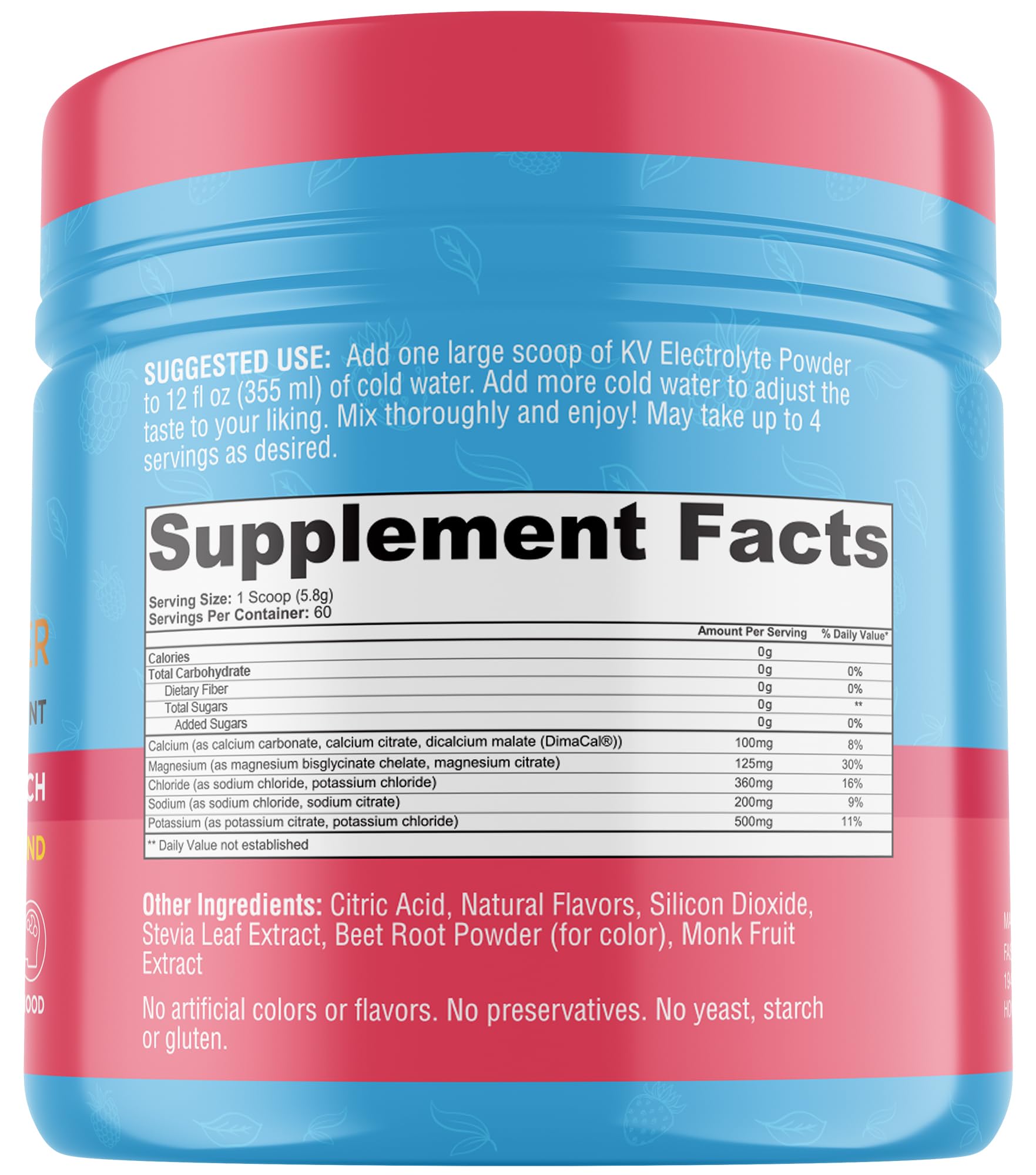 Keto Vitals Electrolytes powder jar and glass scene suggests on-the-go electrolyte support.