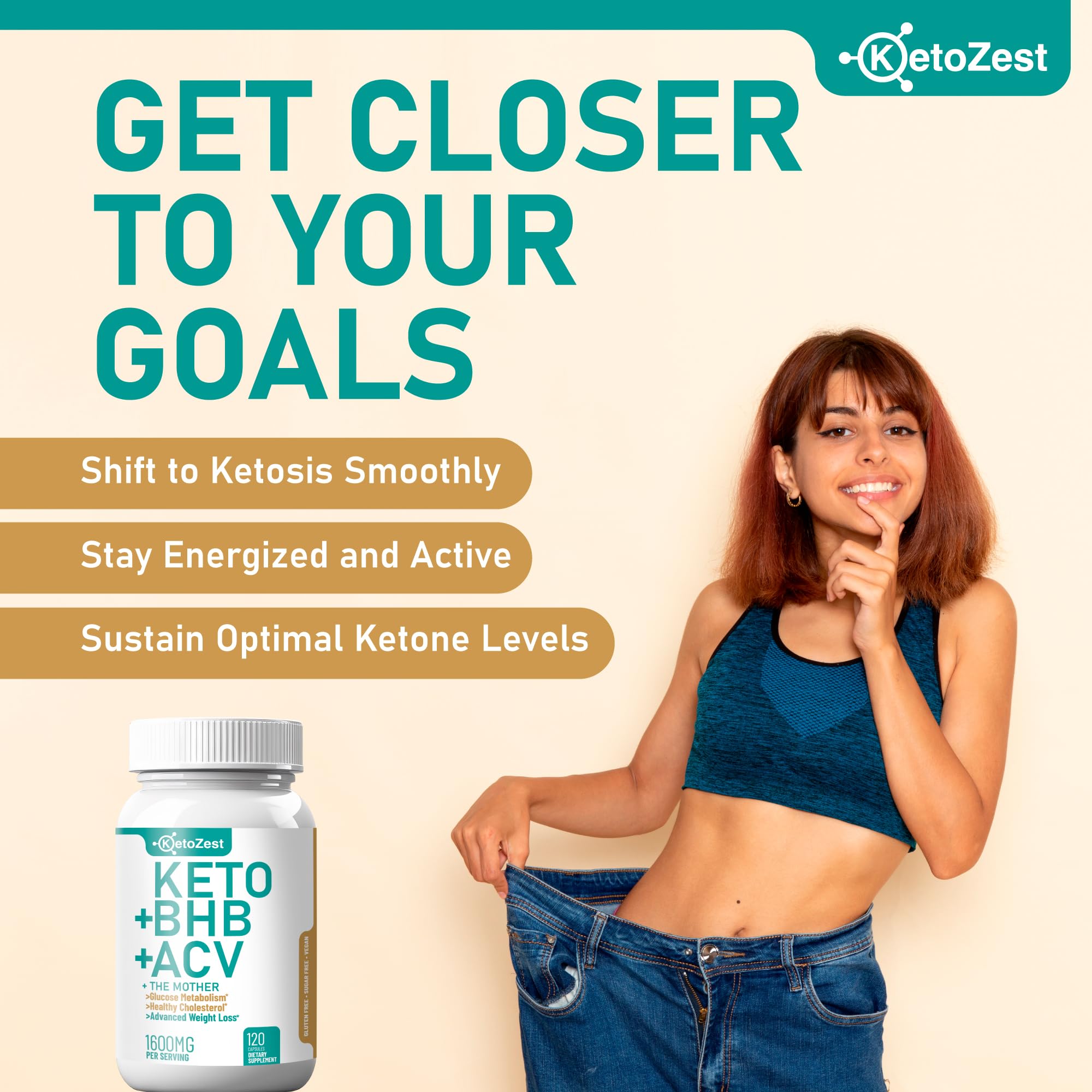 KetoZest Keto ACV BHB capsules pour illustrates easy daily use and steady energy