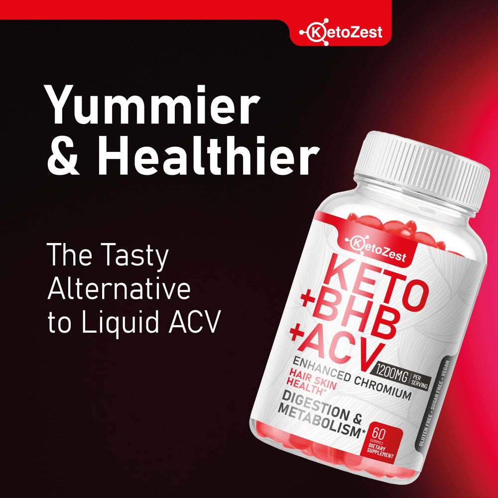 Ketozest Keto ACV BHB Gummies label close-up showing ingredients.